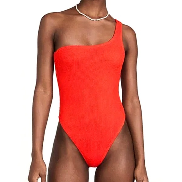 GOOD AMERICAN Always Fits One-Shoulder One piece crinkle Swimsuit New with Tags - Picture 2 of 7